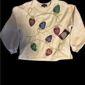 Holiday Lights Women's Cream Sweater